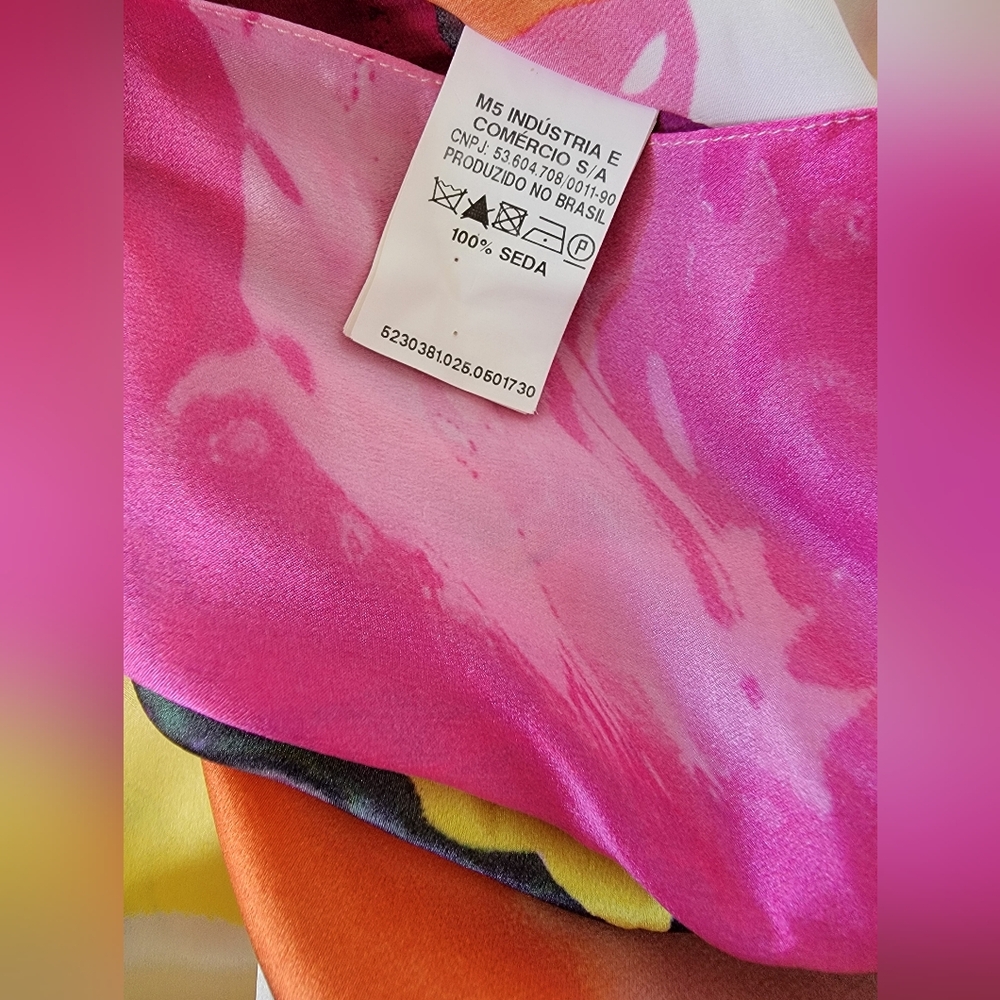 $2,000 CARLOS MIELE MULTI COLOR 100% SILK LONG GOWN US PS - Picture 4 of 4